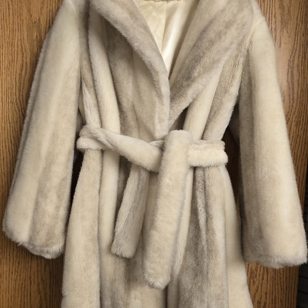 Vintage Faux Fur Belted Winter Coat